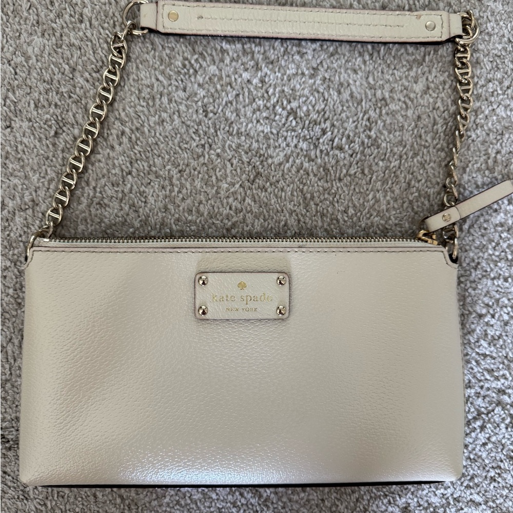 Kate Spade Beige Leather Shoulder Bag